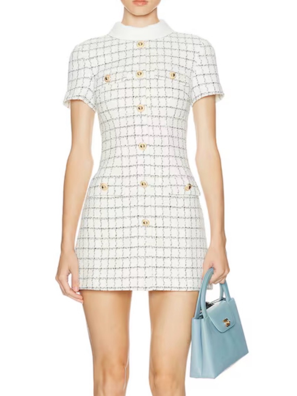 Self Portrait Check Boucle Mini Dress NEW NWT